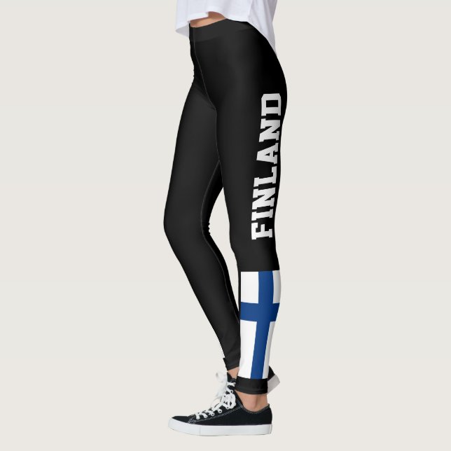 Anpassa Finlands nationella Flagga Leggings (Vänster)