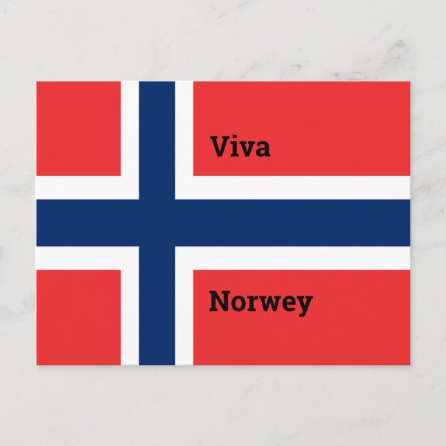 Anpassa Flagga Viva-Norge Vykort (Framsida)