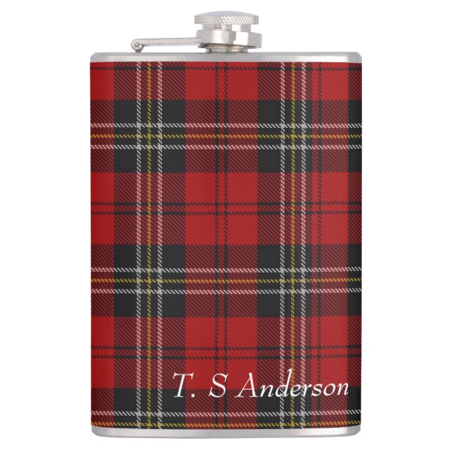 Anpassa Flask - Röd Tartan Macpherson Clan Fickplunta (Framsidan)