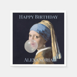 Anpassa flicka med pärlörstövling pappersservett