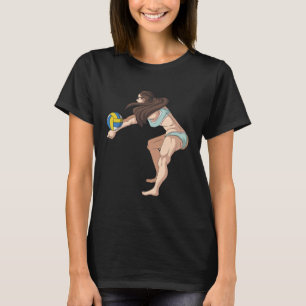 Anpassa flickan som muddrar volleyball-stranden m t shirt