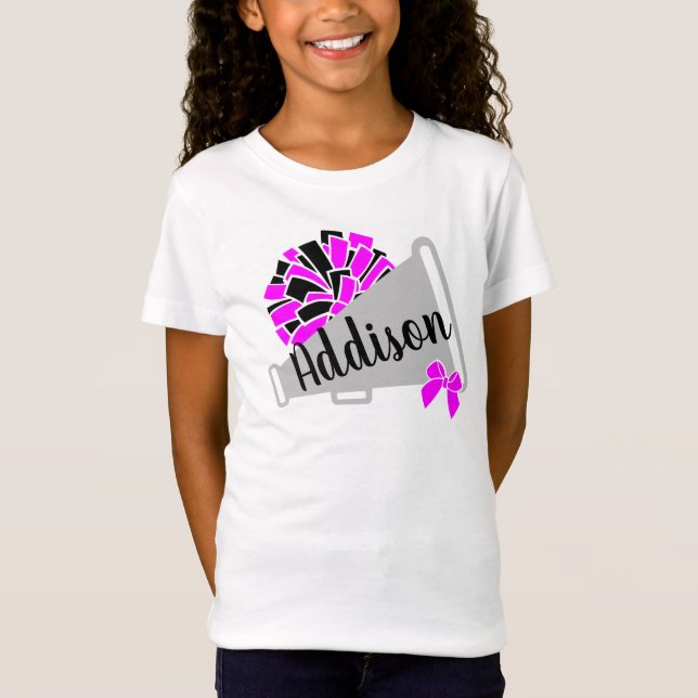Anpassa flickorna Cheer T-Shirt Cute Cheer Shirt (Framsida)