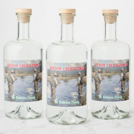 Anpassa Flygfisket God jul Spritflaskor Etikett