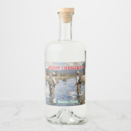 Anpassa Flygfisket God jul Spritflaskor Etikett