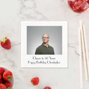 Anpassa Födelsedagsfest för foto till honom eller  Pappersservett