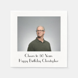 Anpassa Födelsedagsfest för foto till honom eller  Pappersservett