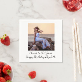 Anpassa Födelsedagsfest för foto till honom eller  Pappersservett