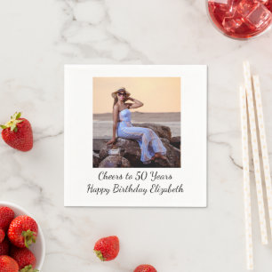 Anpassa Födelsedagsfest för foto till honom eller  Pappersservett