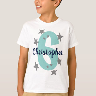 Anpassa födelsedagsnummer och Namn Coola Stars T Shirt