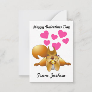 Anpassa för barn för ekorrekort Valentines day Anteckningskort