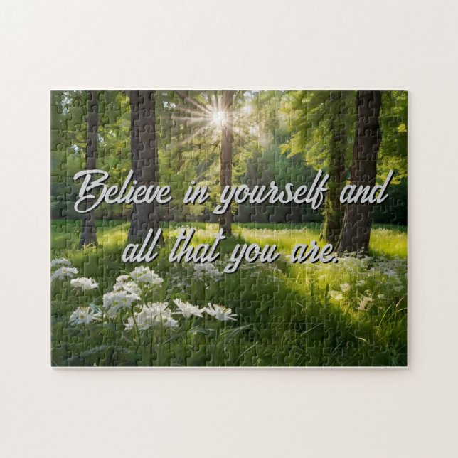 Anpassa Forest Flowers Motivational Pussel (Horisontell)