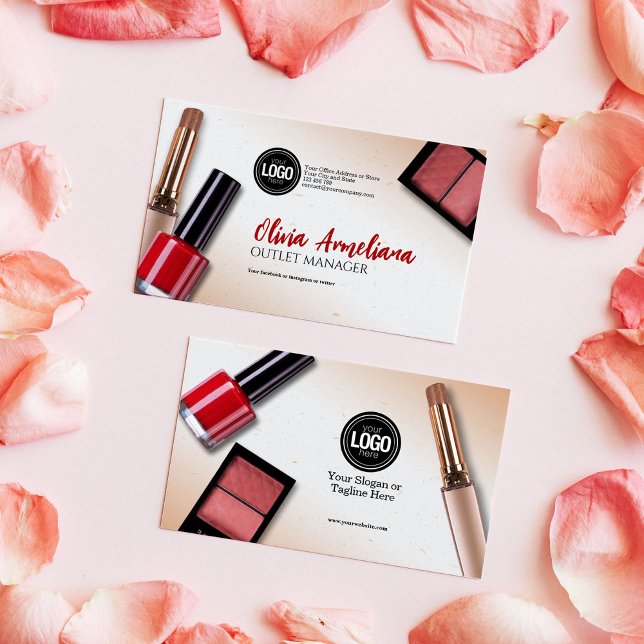 Anpassa företag | Modern Makeup Company Visitkort (Skapare uppladdad)