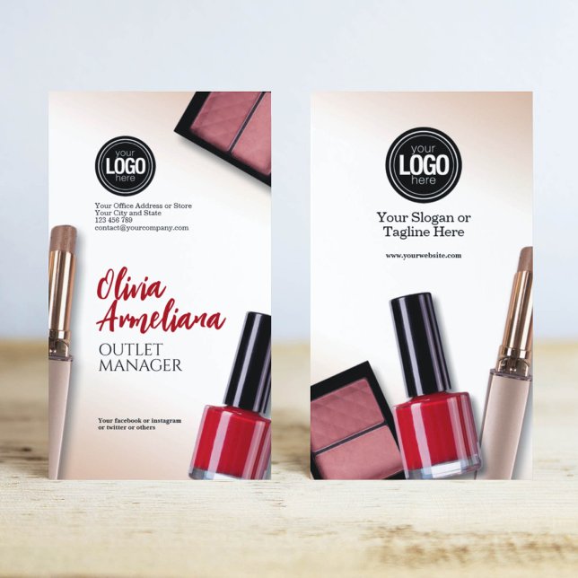 Anpassa företag | Modern Makeup Company Visitkort (Skapare uppladdad)