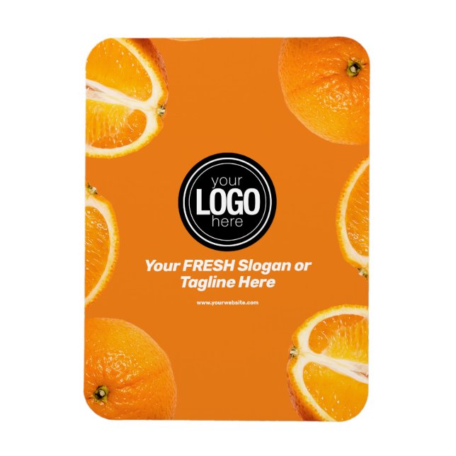 Anpassa företag | Orange Company Magnet (Vertikal)