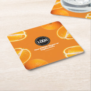 Anpassa företag   Orange Company Underlägg Papper Kvadrat