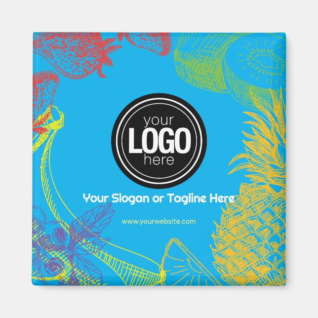 Anpassa företag | Tropical Fruits Company Magnet (Framsidan)