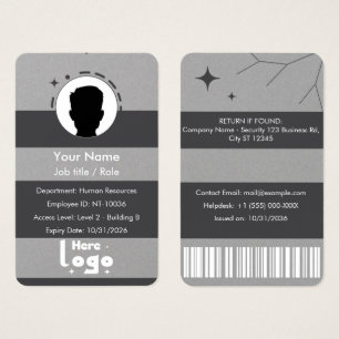Anpassa företags anställd-ID-kort Visitkort