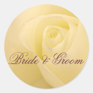 Anpassa förseglingen Bride & Groom bröllop Runt Klistermärke