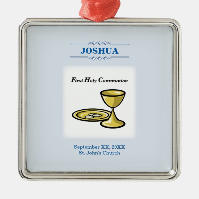 Anpassa, första brödtext och blod julgransprydnad metall (Framsidan)