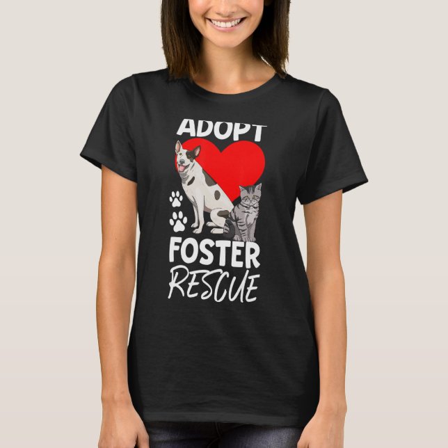Anpassa fosterRäddingen Kvinnor Pet Animal Kärlek T Shirt (Framsida)