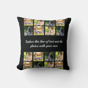 Anpassa fotokollage och dekorativ kudde