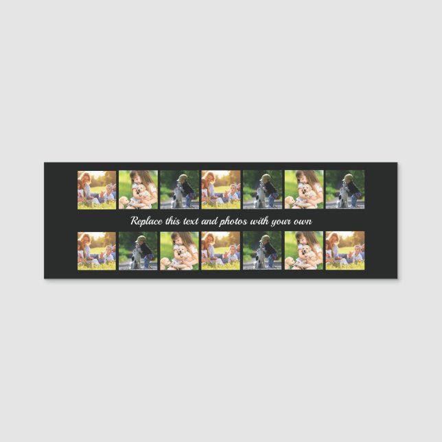 Anpassa fotokollage och namn bricka namnbricka (Framsida)