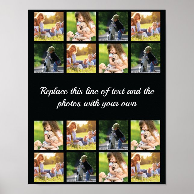 Anpassa fotokollage och poster text (Framsidan)