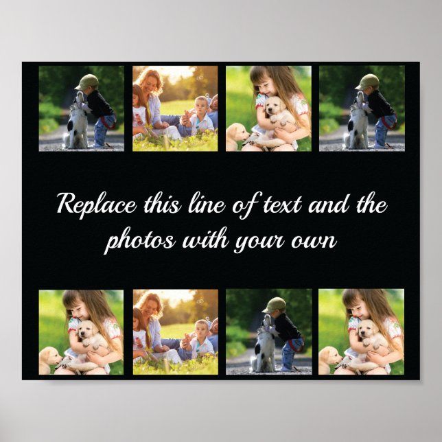 Anpassa fotokollage och poster text (Framsidan)