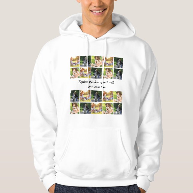 Anpassa fotokollage och text hoodie (Framsida)