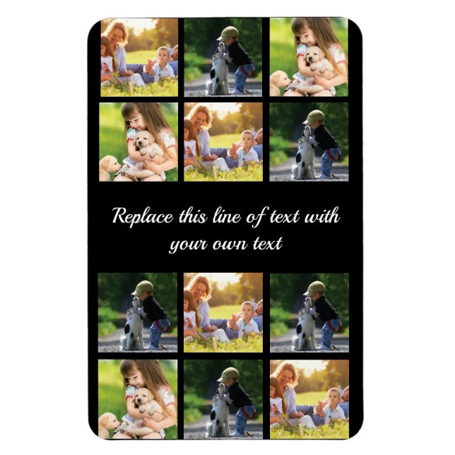 Anpassa fotokollage och text magnet (Vertikal)