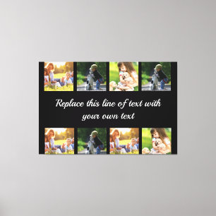 Anpassa fotokollage och textfilt canvastryck