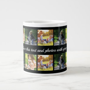 Anpassa fotokollage och textgigantiskt kaffe mu jumbo mugg
