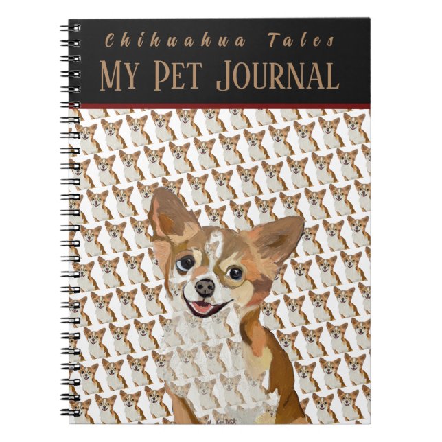 Anpassa foton och text Chihuahuas Pet Journal Anteckningsbok (Framsidan)