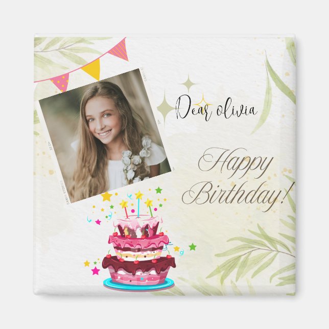 Anpassa fotot Birthday önskemål magnet (Framsidan)