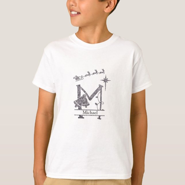 Anpassa Funny M-julalfabet T Shirt (Framsida)
