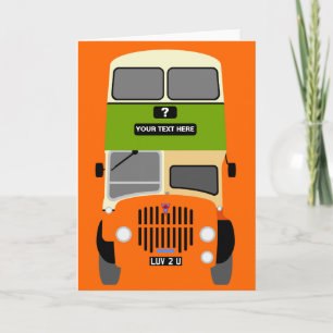 Anpassa gammal Glasgow Dubbla Decker Buss Kort