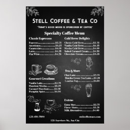 Anpassa generisk kaffemeny Pris kritskrift Poster