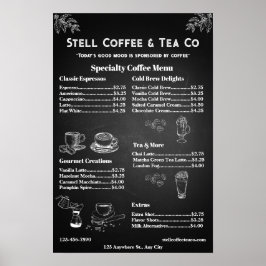 Anpassa generisk kaffemeny Pris kritskrift Poster