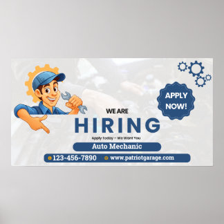 Anpassa Generisk Nu Anställer Bilmekaniker  Poster