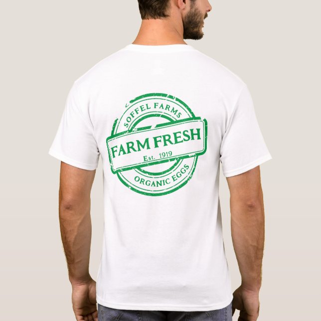 Anpassa Generiska Bondgårdsgrönsaker Ägg Kampanj B T Shirt (Baksida)