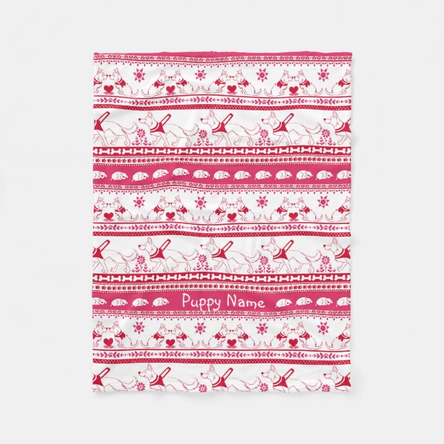 Anpassa German Shepherd Guide Hund Tale Red Fleecefilt (Framsidan)