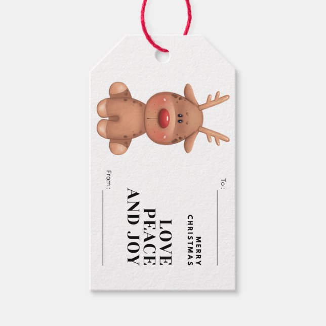 Anpassa God jul Hjort Gift-Märkre Presentetikett (Framsidan)