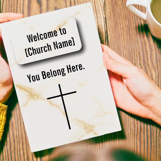 Anpassa Gold Marble Church Services Bulletin  Reklamblad (Skapare uppladdad)