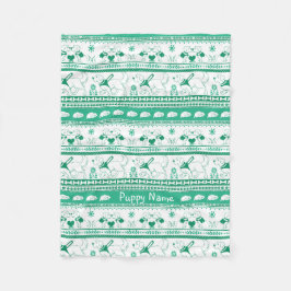 Anpassa Golden Guide Hund Tale Mönster Grönt Fleecefilt