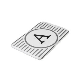 Anpassa Grått White Rand Mönster Badrumsmatta