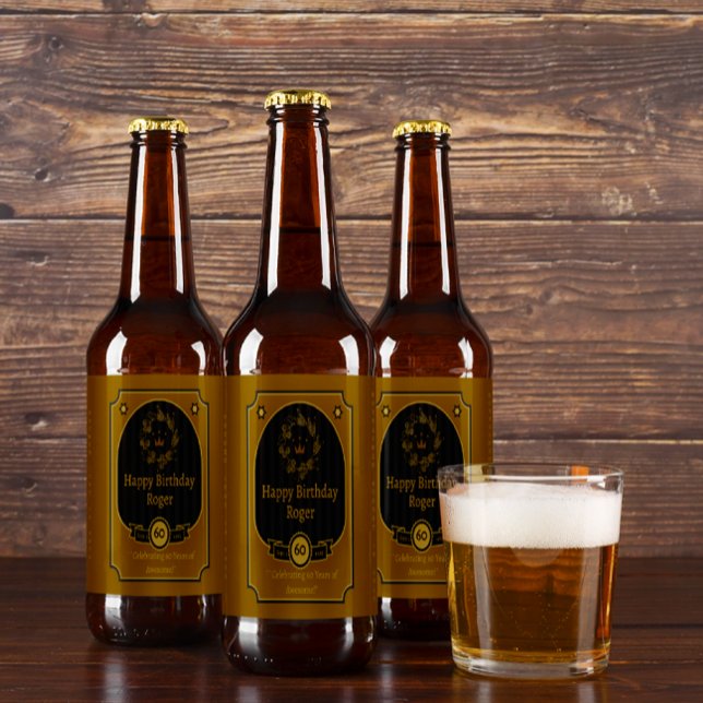 Anpassa Grattis på födelsedagen till en vän, detal Ölflaska Etikett (Skapare uppladdad)