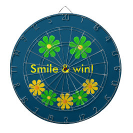 Anpassa, grönt gult, smille-blommor darttavla