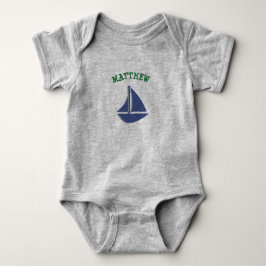 Anpassa Grönten av segelbåtar och blå Baby 1 Biet T Shirt