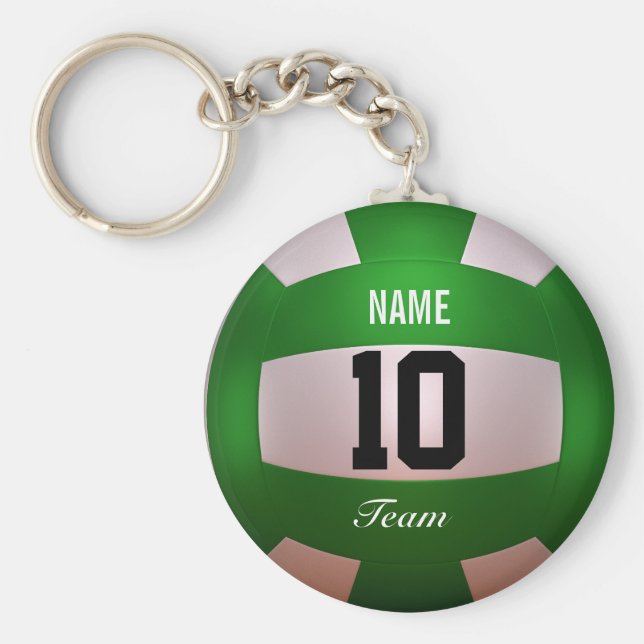 Anpassa Grönten Volleyball Forest Nyckelring (Framsidan)