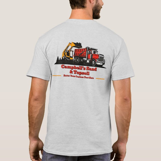 Anpassa Grusbil Skid Steer Entreprenör  T Shirt (Baksida)